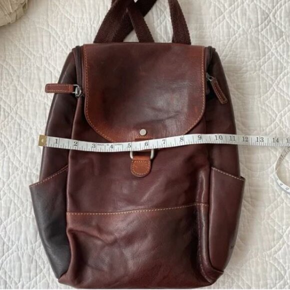 Jack Georges Voyager Collection Brown Leather Backpack Crossbody Convertible Bag - Picture 2 of 6